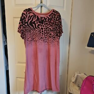 Lovesick Animal Print Distressed Dress